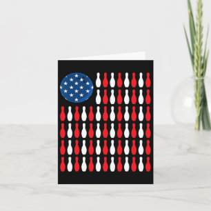 American Flag - Patriotic Bowler And Bowling  Card