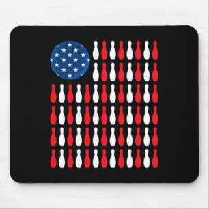 American Flag - Patriotic Bowler And Bowling Mouse Pad