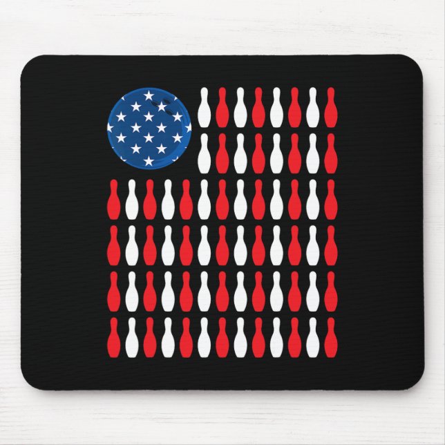 American Flag - Patriotic Bowler And Bowling  Mouse Pad (Front)
