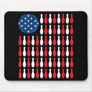 American Flag - Patriotic Bowler & Bowling Mouse Pad