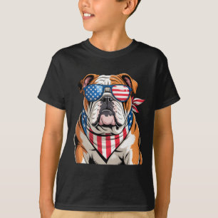 American Flag Patriotic Bulldog 4th Of July 2025 U T-Shirt