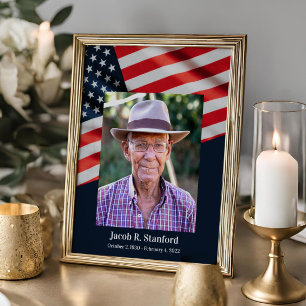 American Flag Patriotic Celebration of Life Poster