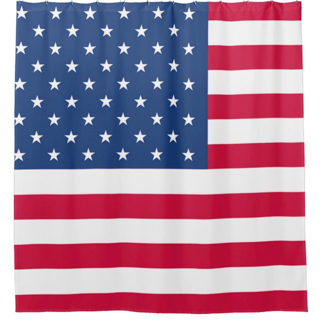 American Flag Patriotic Curtains Shower Curtain (Front)