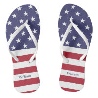 American Flag Patriotic Custom Name Blue Red White