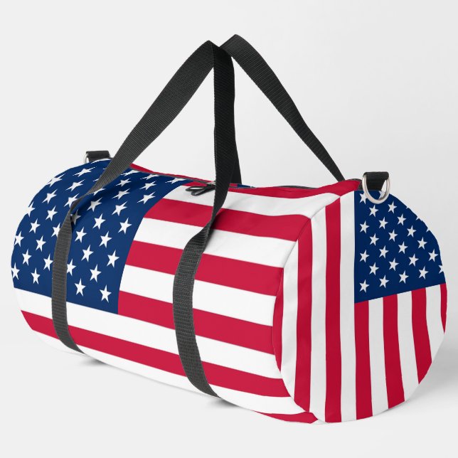 American Flag Patriotic Duffle Bag (Left Corner)