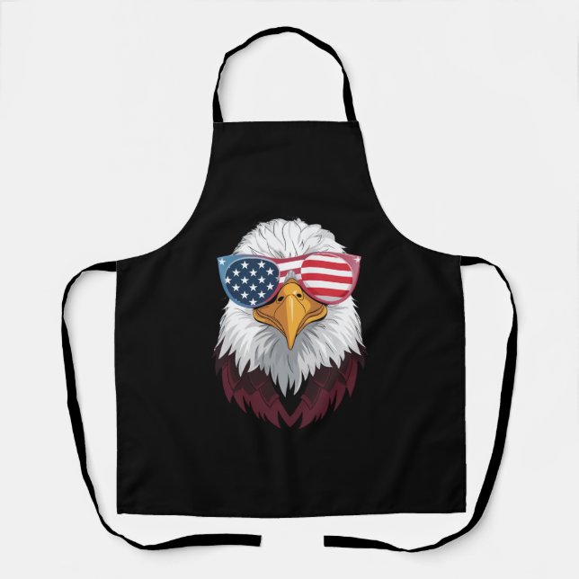 American Flag Patriotic Eagle 4th Of July Apron (Front)