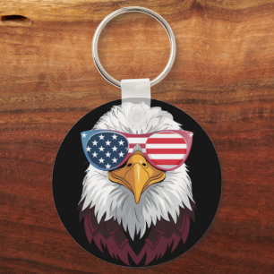 American Flag Patriotic Eagle 4th Of July Key Ring