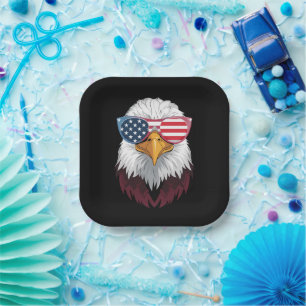 American Flag Patriotic Eagle 4th Of July Paper Plate