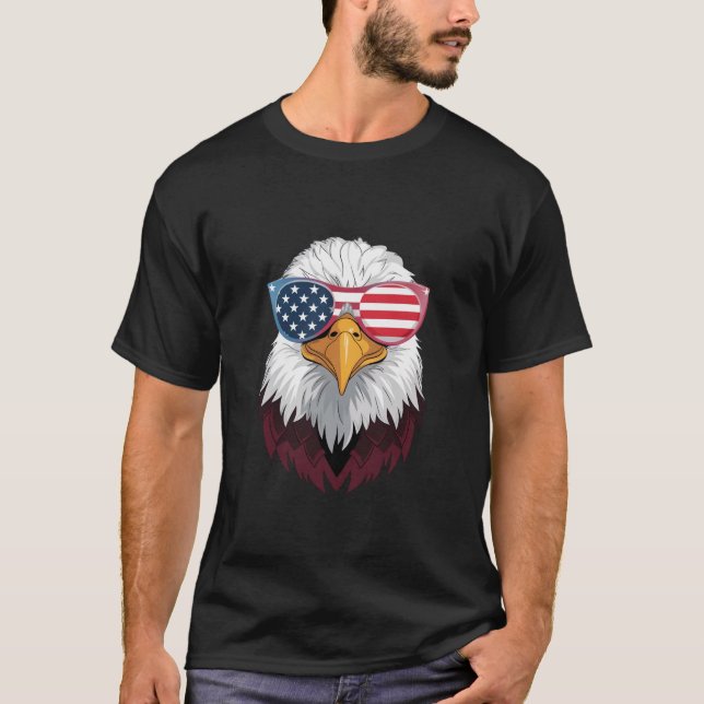 American Flag Patriotic Eagle 4th Of July T-Shirt (Front)