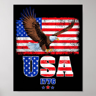 American Flag Patriotic Eagle Independence Day 4th Poster
