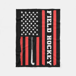 American Flag Patriotic Field Hockey Usa For Women Fleece Blanket