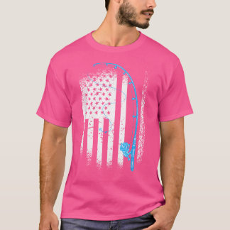 American Flag Patriotic Fishing Fisherman Fishing  T-Shirt