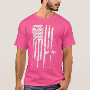 American Flag Patriotic Fishing Fourth Of July84 T-Shirt