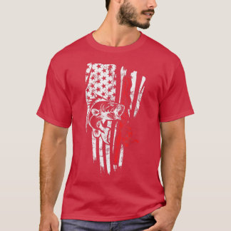 American Flag Patriotic Fishing Fourth Of July88  T-Shirt