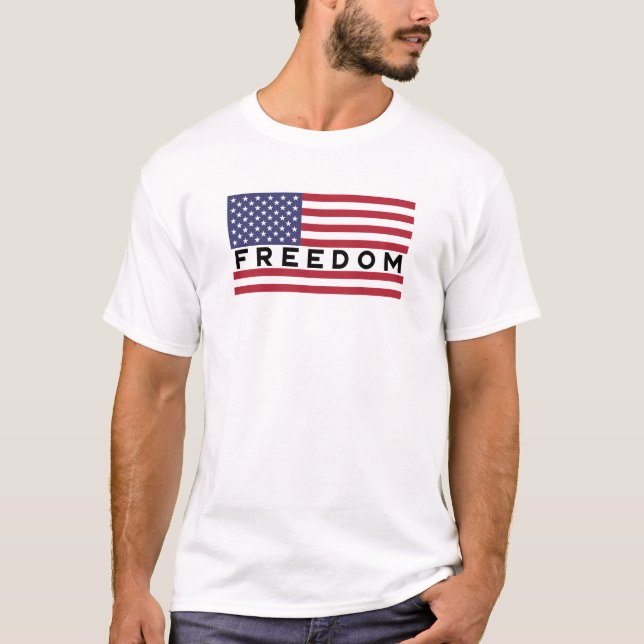 American Flag, Patriotic Freedom, USA Design T-Shirt (Front)