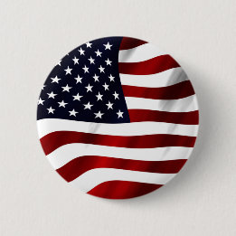 American Flag Patriotic Independence Day 6 Cm Round Badge