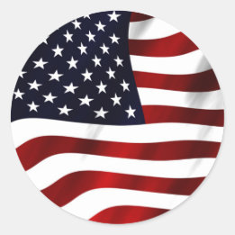American Flag Patriotic Independence Day Classic Round Sticker