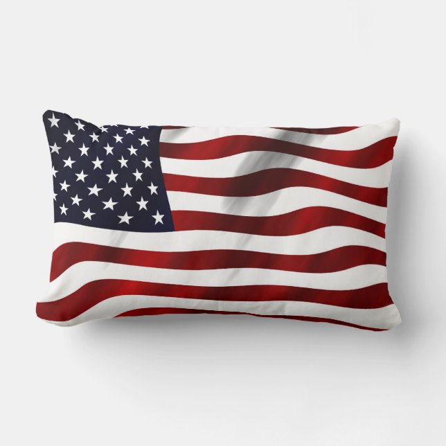 American Flag Patriotic Independence Day Lumbar Cushion (Front)
