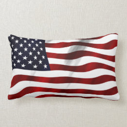 American Flag Patriotic Independence Day Lumbar Cushion