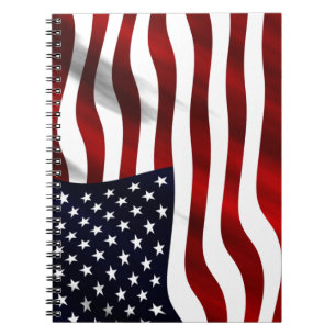 American Flag Patriotic Independence Day Spiral Notebook