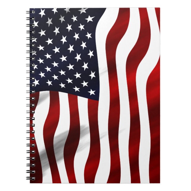 American Flag Patriotic Independence Day Spiral Notebook (Front)