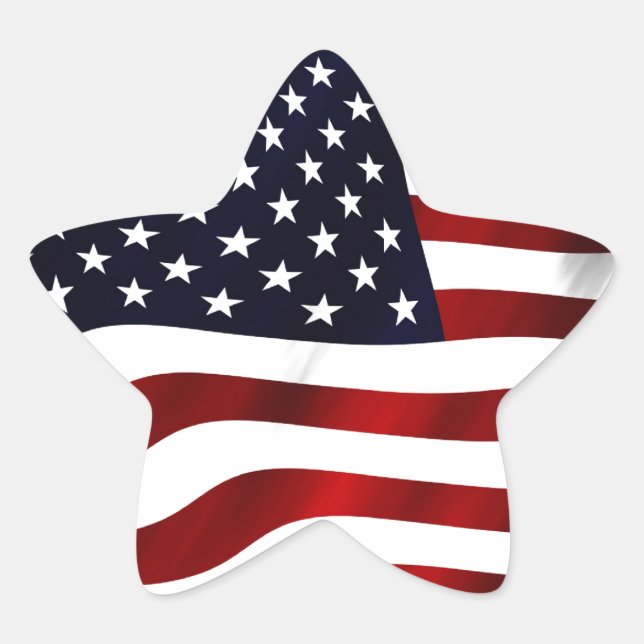 American Flag Patriotic Independence Day Star Sticker (Front)