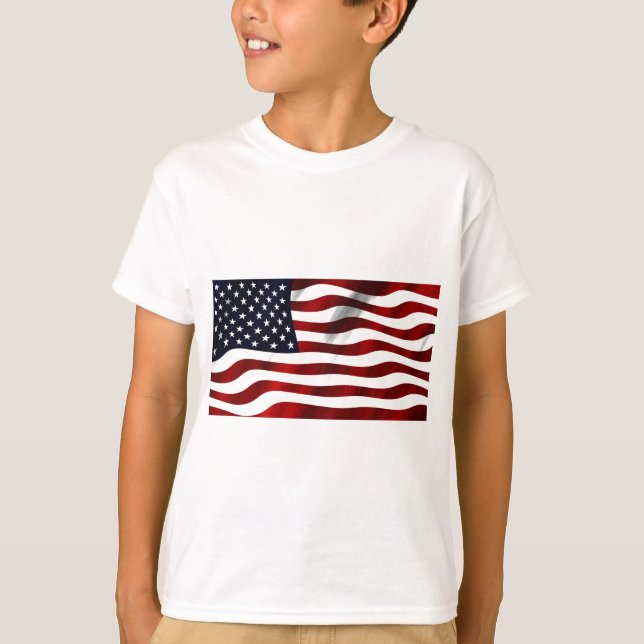 American Flag Patriotic Independence Day T-Shirt (Front)