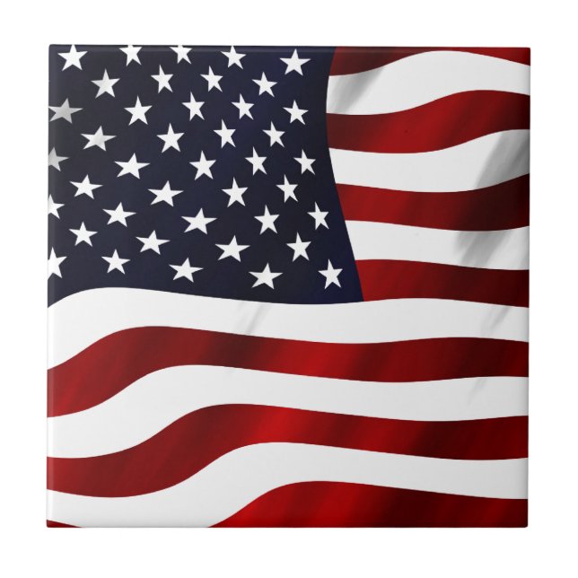 American Flag Patriotic Independence Day Tile (Front)