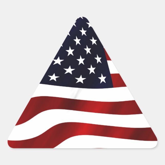 American Flag Patriotic Independence Day Triangle Sticker (Front)