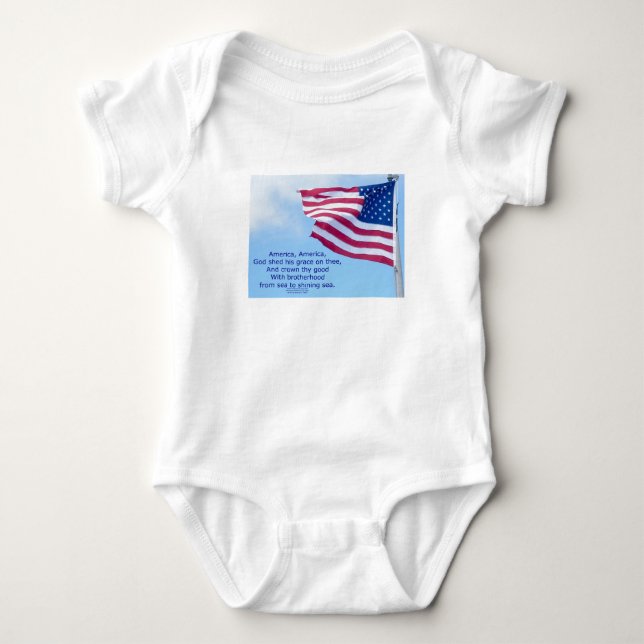 American Flag Patriotic Infant Creeper (Front)