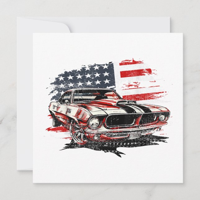 American Flag Patriotic  Invitation (Front)
