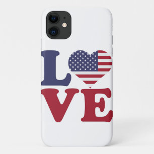 American Flag Patriotic Love Case-Mate iPhone Case