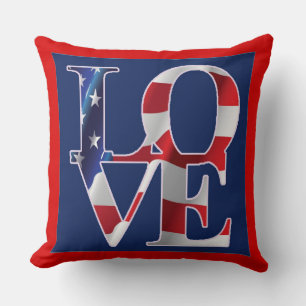 American flag Patriotic Love Cushion