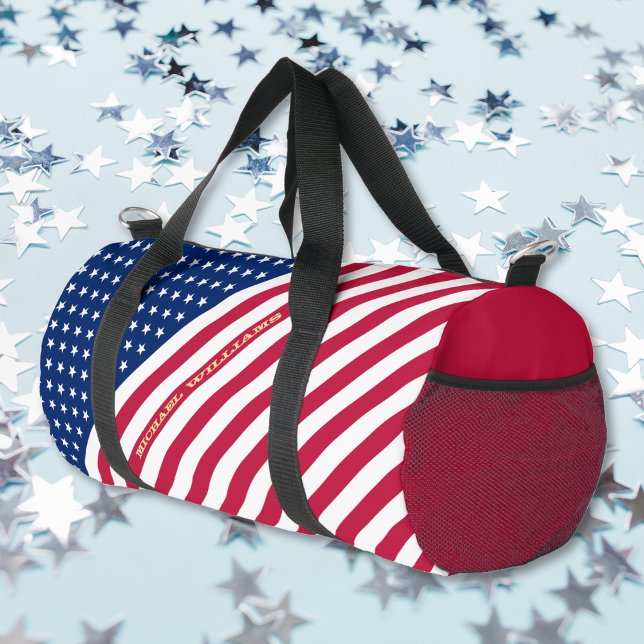American Flag Patriotic Monogram Gym Sports Travel Duffle Bag (American Flag Patriotic Monogram Gym Sports Travel Duffle Bag)