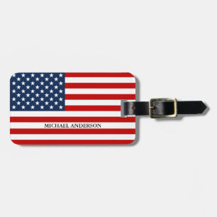 American Flag Patriotic Name Travel Luggage Luggage Tag