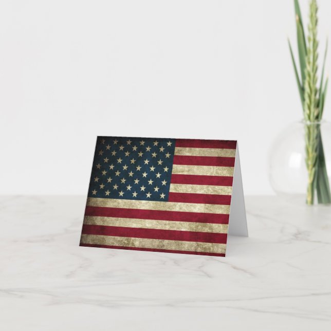 American Flag Patriotic Note Cards (Front)