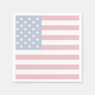 American Flag Patriotic Paper Cocktail Napkins