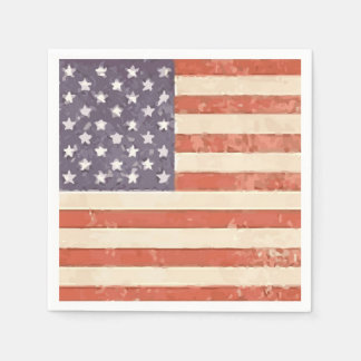 American Flag Patriotic Paper Napkins