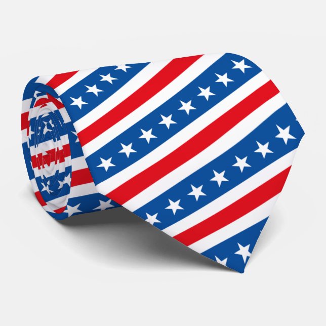 American flag patriotic Stars and Stripes  Tie (Rolled)