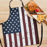 American Flag Patriotic Stars Stripes Apron<br><div class="desc">Show your American pride or give a special gift with this USA American Flag apron in a distressed worn grunge design. This united states of america flag bbq apron design with stars and stripes in red white and blue is perfect for fourth of July bbq parties, Memorial day party, family...</div>