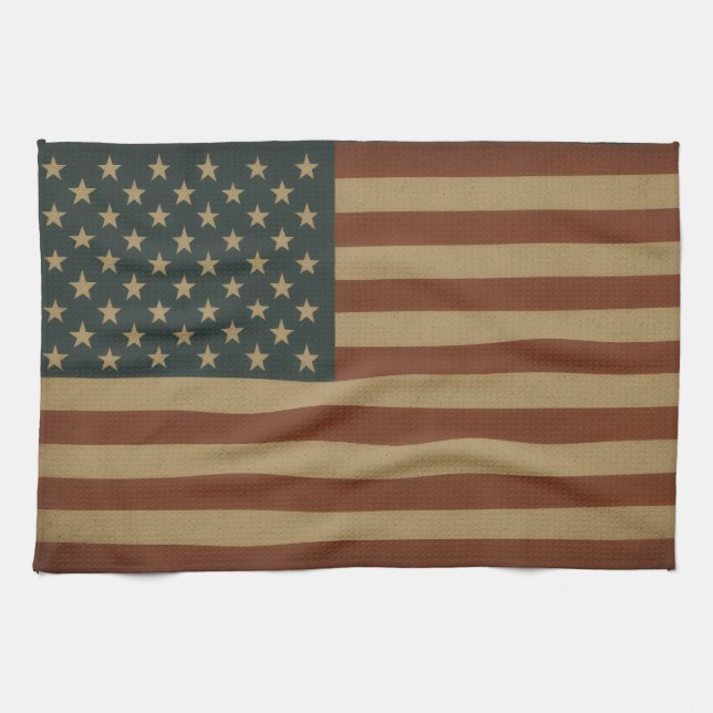 American Flag Patriotic Tea Towel (Horizontal)