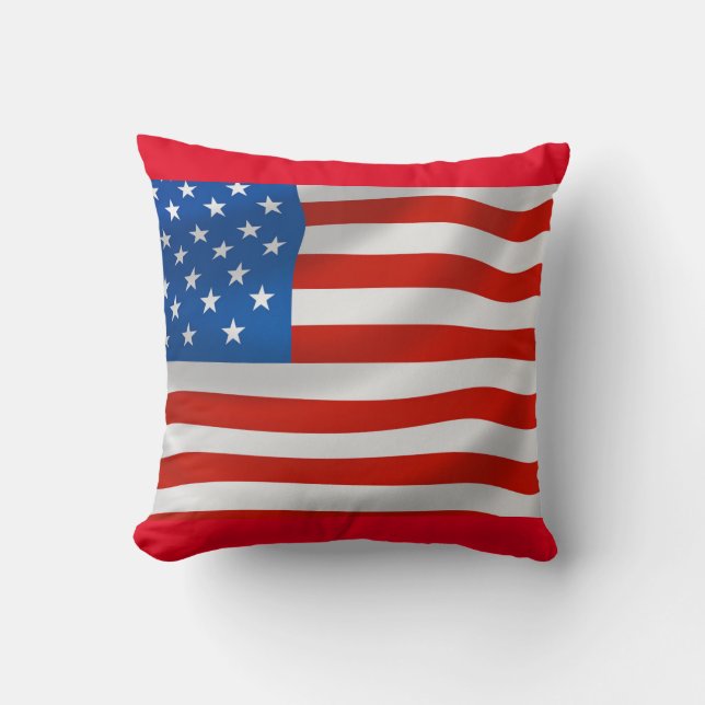 AMERICAN FLAG PATRIOTIC THROW PILLOW (Front)