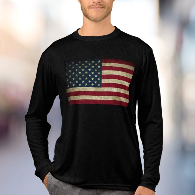 American Flag Patriotic  Tri-Blend Shirt (American Flag Shirt)