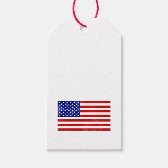 American Flag Patriotic USA Gift Tag (Front)