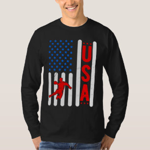 American Flag Patriotic USA Men Women Handball Spo T-Shirt