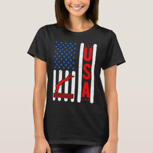 American Flag Patriotic USA Men Women Swimming Fre T-Shirt