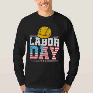 American Flag Patriotic Worker Laborer Happy Labor T-Shirt