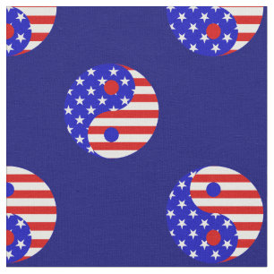 american flag patriotic yin yang stars stripes fabric