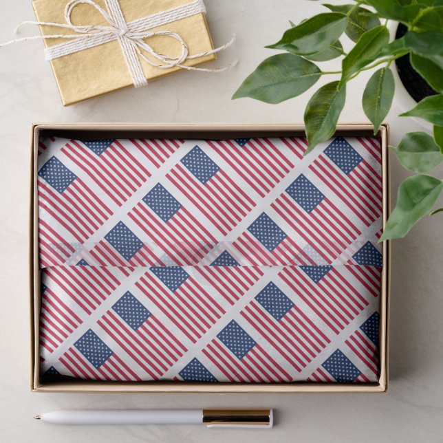 American Flag Pattern Patriotic for Fourth July Tissue Paper (Gift)