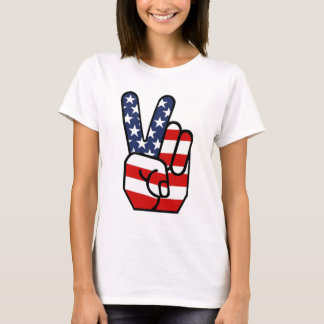 American Flag Peace Hand T-Shirt